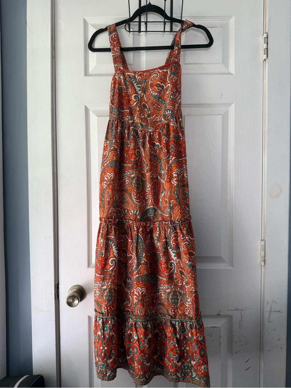 Band Of Free Boho Paisley Midi Dress Tiered Festival Coastal Size XS Small